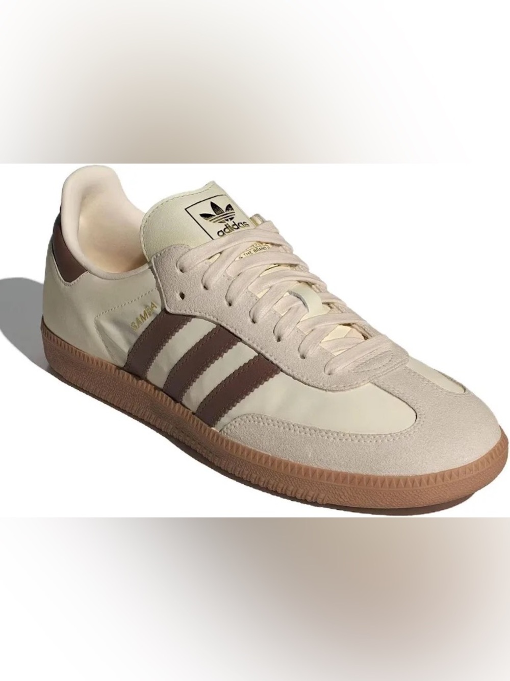 adidas Samba Retro Sneaker in Cream and Brown